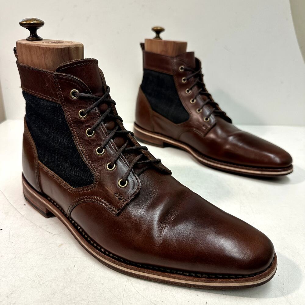 NEW HEELS Rancourt & Co. x Helm Sam Boot Ray-Ray Horween Cone Denim USA 10 D - Picture 6 of 12